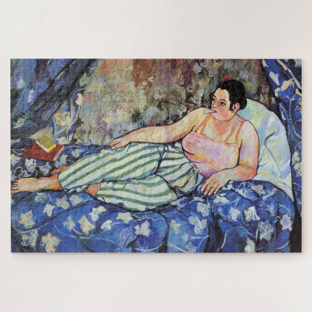 Frau im blauen Schlafzimmer (von Suzanne Valadon) (Horizontal)