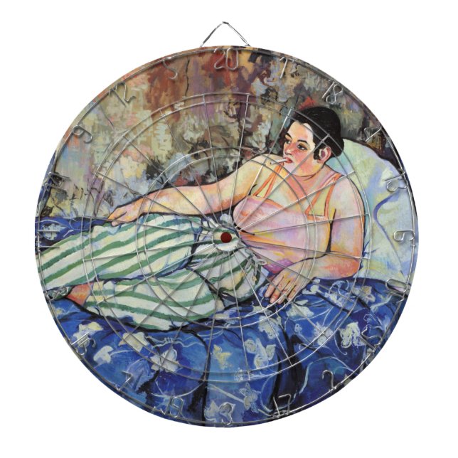 Frau im blauen Schlafzimmer (von Suzanne Valadon) Dartscheibe (vorne)