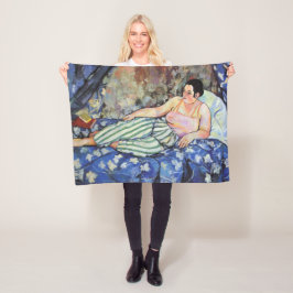 Frau im blauen Schlafzimmer (von Suzanne Valadon) Fleecedecke