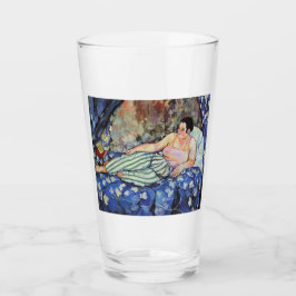 Frau im blauen Schlafzimmer (von Suzanne Valadon) Glas