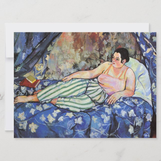 Frau im blauen Schlafzimmer (von Suzanne Valadon) Karte (Vorderseite)