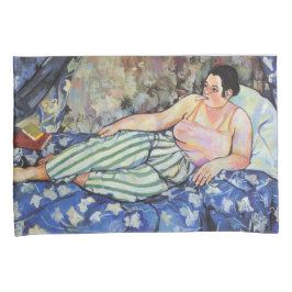 Frau im blauen Schlafzimmer (von Suzanne Valadon) Kissenbezug