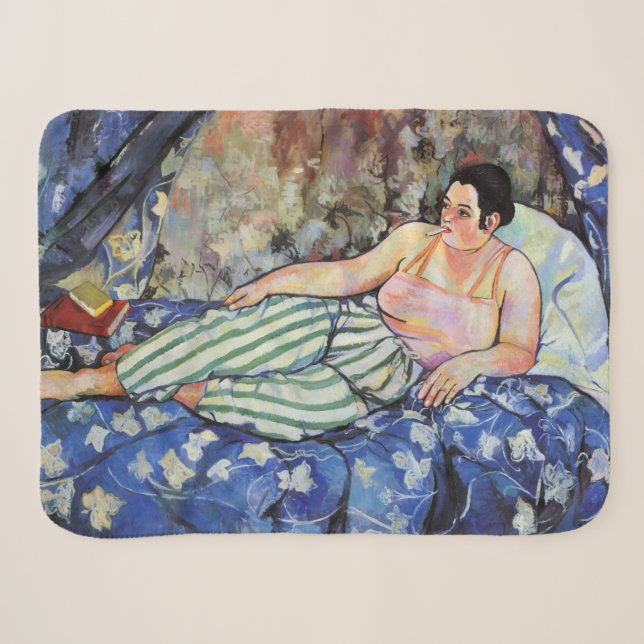 Frau im blauen Schlafzimmer (von Suzanne Valadon) Sherpadecke (Vorderseite (Horizontal))