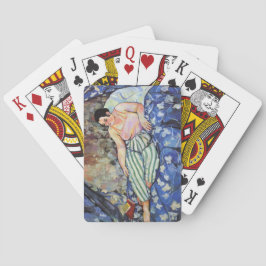 Frau im blauen Schlafzimmer (von Suzanne Valadon) Spielkarten