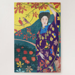 Frau im Blumengarten, Goyō Hashiguchi