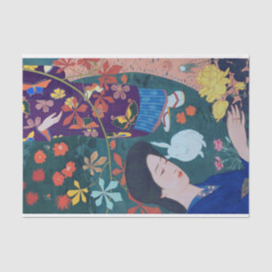 Frau im Blumengarten, Goyō Hashiguchi Seidenpapier