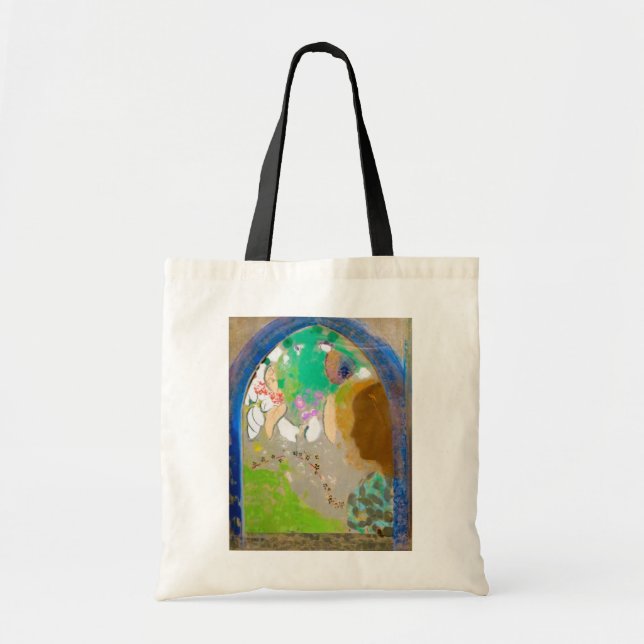 Frau im Fenster, Redon Tragetasche (Vorne)