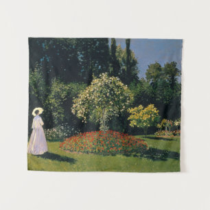 Frau im Garten - Claude Monet Wandteppich