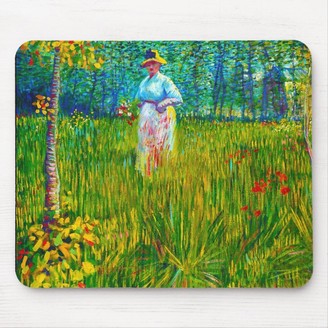 Frau im Garten durch Vincent van Gogh Mousepad (Vorne)