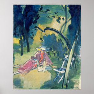 Frau im Garten Poster
