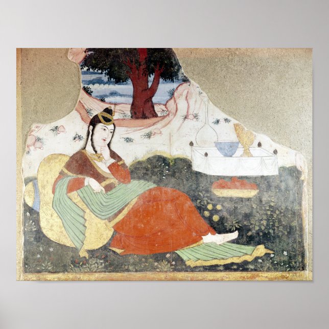 Frau im Garten von Shah Abbas I Poster (Vorne)