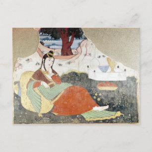 Frau im Garten von Shah Abbas I Postkarte