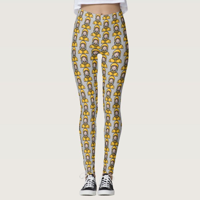 Frau im Regenmantel Leggings (Vorderseite)