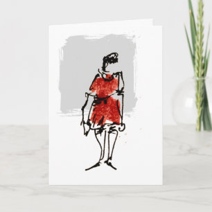 Frau im roten Kleid Happy Birthday-Karte Karte
