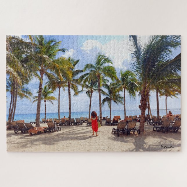 Frau im roten Puzzle (Horizontal)