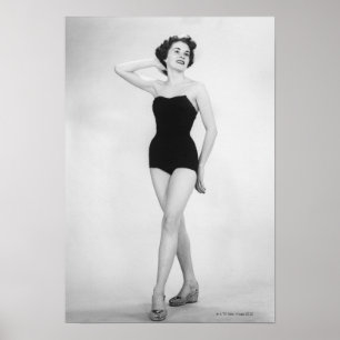 Frau im Schwarzen Korsett Poster