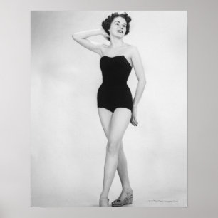 Frau im Schwarzen Korsett Poster