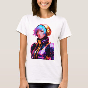 Frau im Stile des Spacesuit T-Shirt