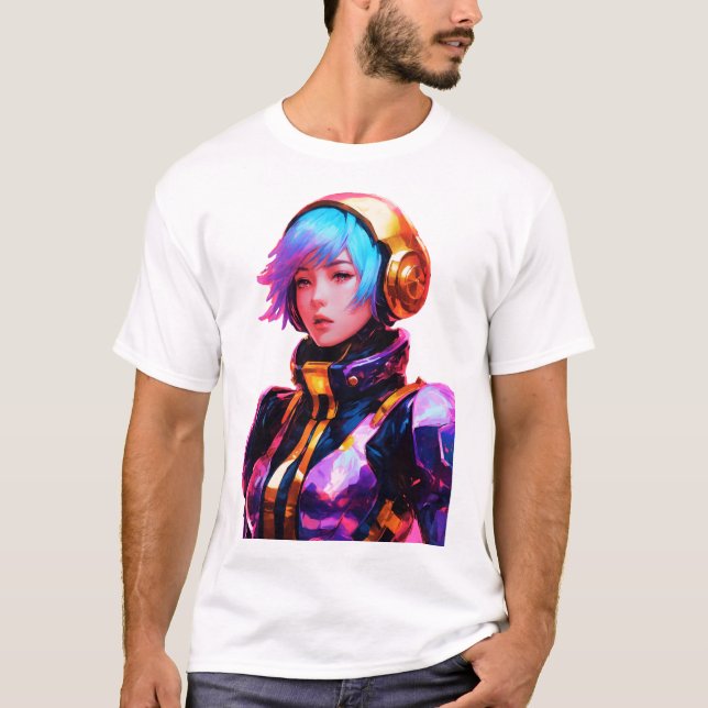 Frau im Stile des Spacesuit T-Shirt (Vorderseite)