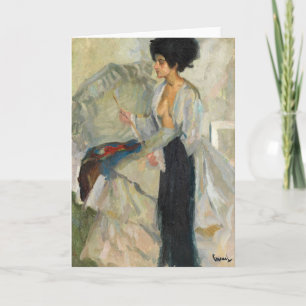 Frau im Studio   Edward Cucuel Karte