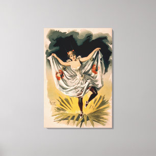 Frau im Tanz-Kostüm auf Blumen-Plakat Leinwanddruck