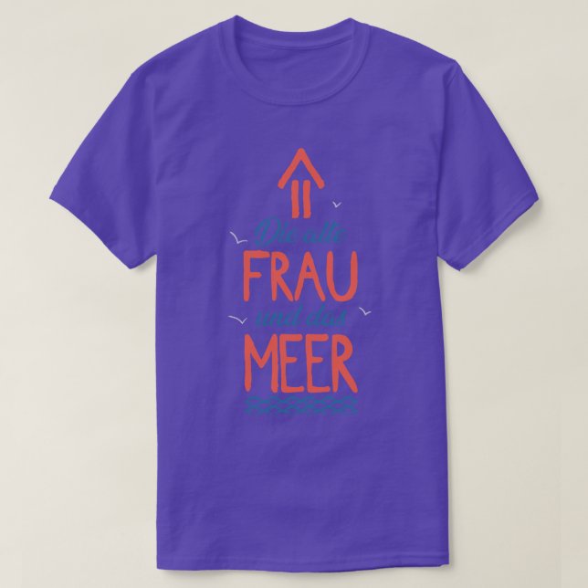 Frau im Urlaub am Meer T-Shirt (Design vorne)