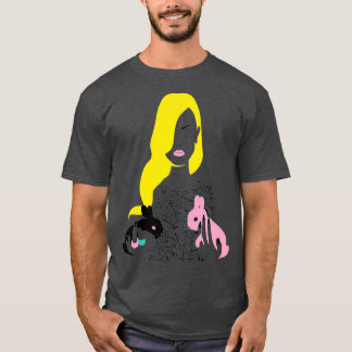 Frau im Vogue-Stil mit zwei Kaninchen Gänsehorosco T-Shirt