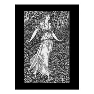 Frau im Wald Poster