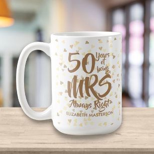 Frau Immer richtig Spaß 50. Goldener Jahrestag Kaffeetasse