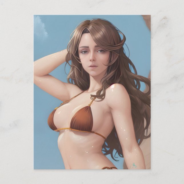 Frau in Bikini Postkarte (Vorderseite)