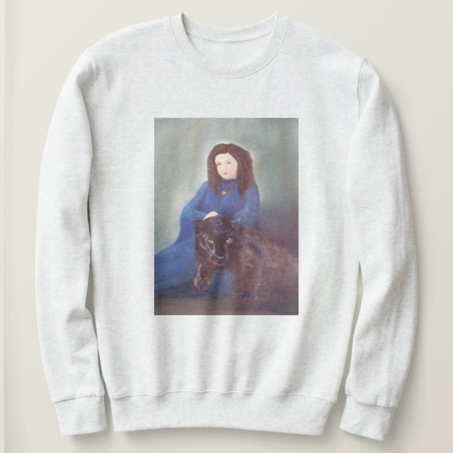 Frau in Black Panther Basic Sweatshirt (Design vorne)