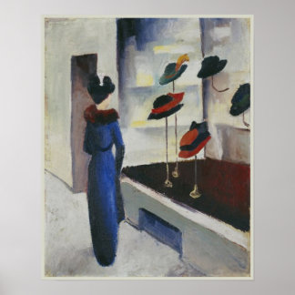 Frau in Blau im Hat Shop 1913 August Macke Poster
