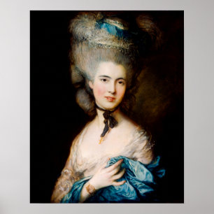 Frau in Blau von Thomas Gainsborough Poster