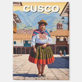 Frau in Cusco Peru Reise Magnet