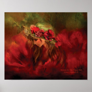 Frau in der Mohnhut Art Poster/Print Poster