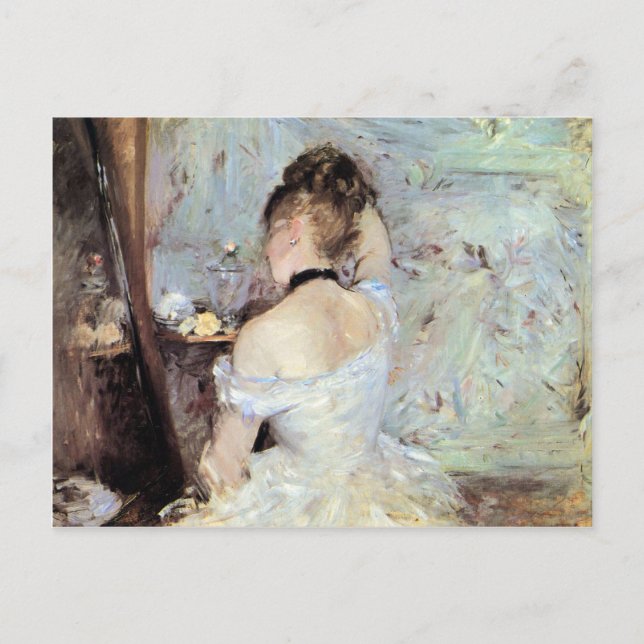 Frau in der Toilette von Berthe Morisot Postkarte (Vorderseite)