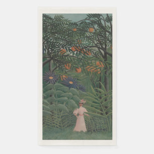 Frau in einem exotischen Wald gehend, Henri Rousse Serviette