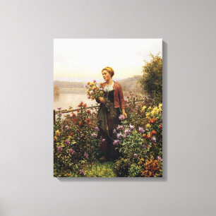 Frau in einem Garten durch Ritter Daniels Ridgway Leinwanddruck