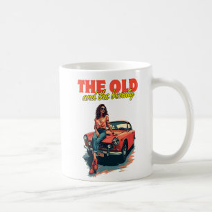 Frau in einem Oldtimer Kaffeetasse