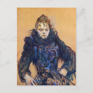 Frau in einem schwarzen Boot von Toulouse-Lautrec Postkarte