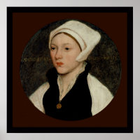 Frau in einem weißen Coif von Holbein Canvas Print