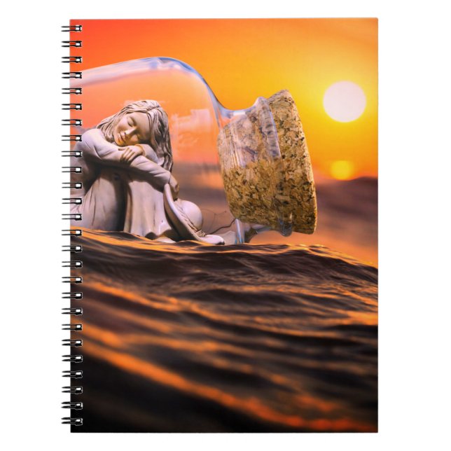 Frau in einer Flasche Notizblock (Vorderseite)