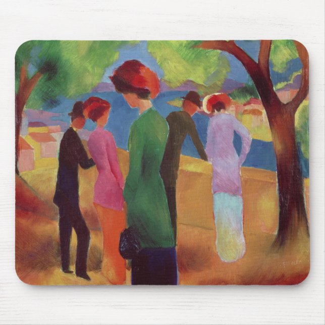 Frau in einer grünen Jacke, 1913 Mousepad (Vorne)