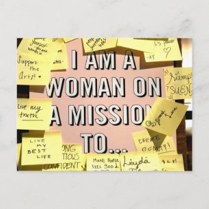 Frau in einer Mission, Motivierend Postkarte