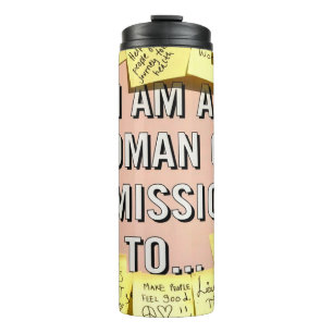 Frau in einer Mission, Motivierend Thermosbecher