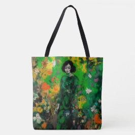 Frau in farbenprächtigem Feld Tasche