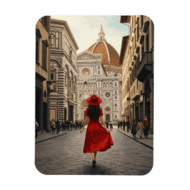 Frau in Florenz Italien Reise Magnet