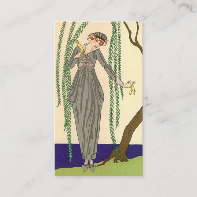 Frau in Gray Taffeta Gown Visitenkarte (Vorderseite)