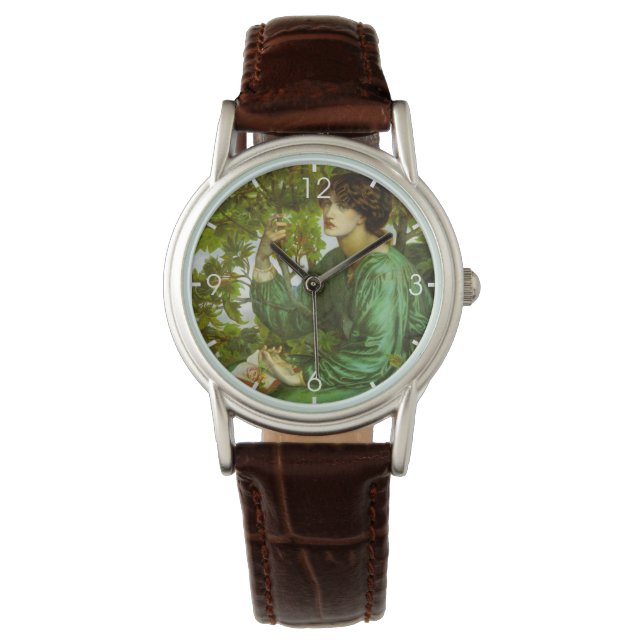 Frau in Green (The Day Dream) (von D.G. Rosetti) Armbanduhr (Vorderseite)