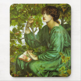Frau in Green (The Day Dream) (von D.G. Rosetti) Mousepad